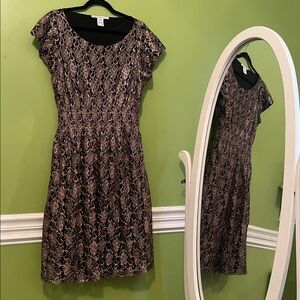 American Rag Cie Copper Lace Overlay Dress